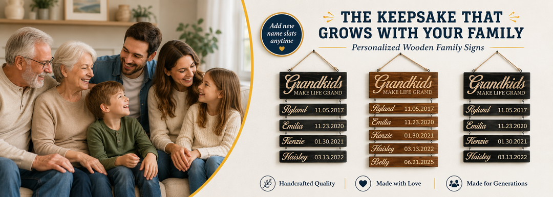 Family Kids Wood Sign