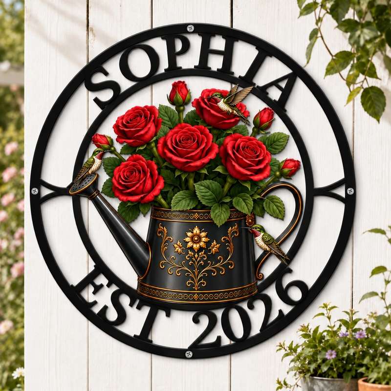 Personalized Garden Sign with Name and Birth Flower – Custom Gift for Mom or Grandma