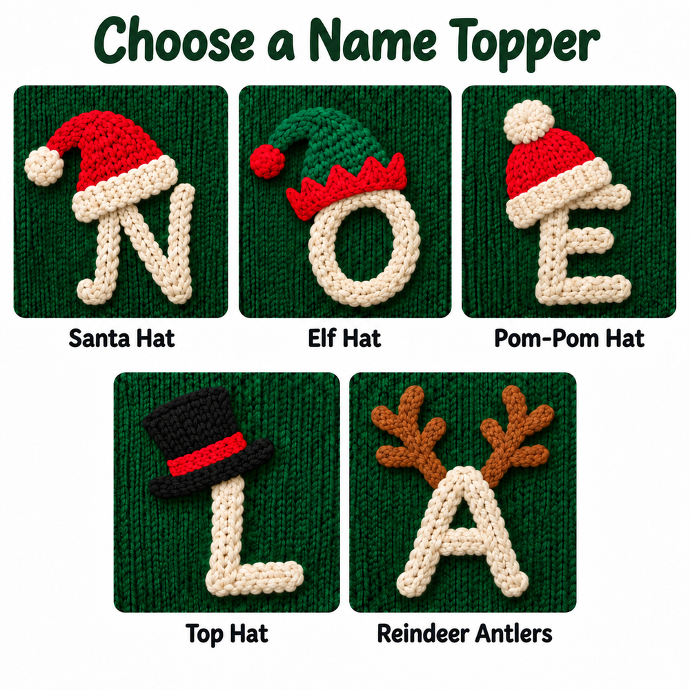 Personalized Baby & Kids Christmas Sweater – 100% Cotton, Hand-Embroidered Name & Designs
