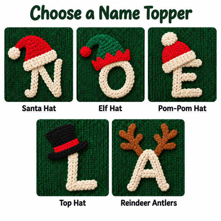 Personalized Baby & Kids Christmas Sweater – 100% Cotton, Hand-Embroidered Name & Designs