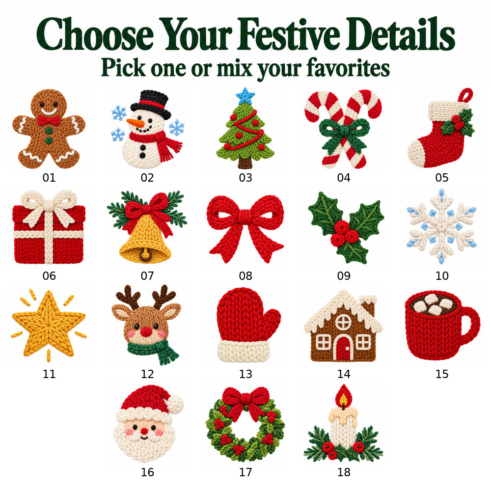 Personalized Baby & Kids Christmas Sweater – 100% Cotton, Hand-Embroidered Name & Designs