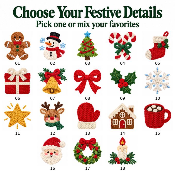 Personalized Baby & Kids Christmas Sweater – 100% Cotton, Hand-Embroidered Name & Designs