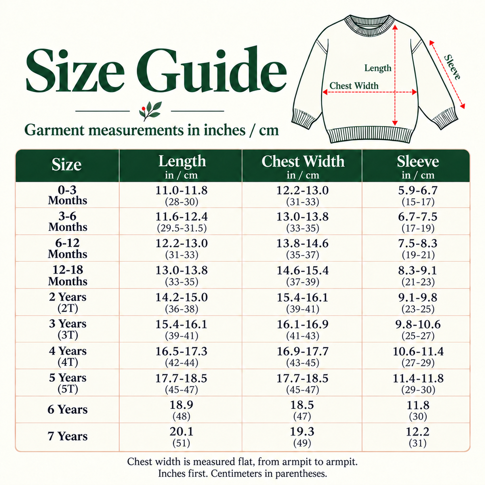 Personalized Baby & Kids Christmas Sweater – 100% Cotton, Hand-Embroidered Name & Designs