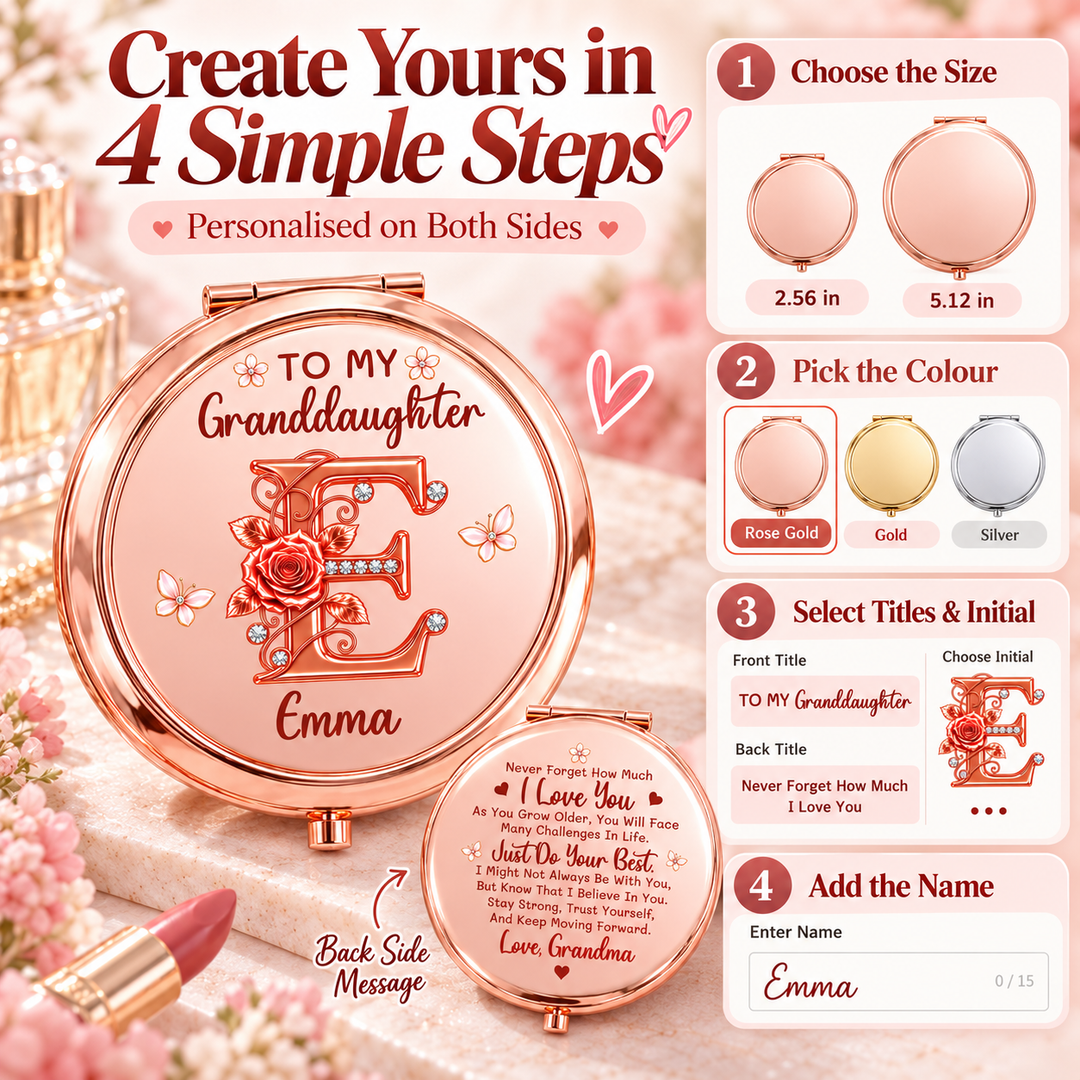 Just Do Your Best Pocket Makeup Mirror - Personalized Gifts for Daughter   Granddaughter