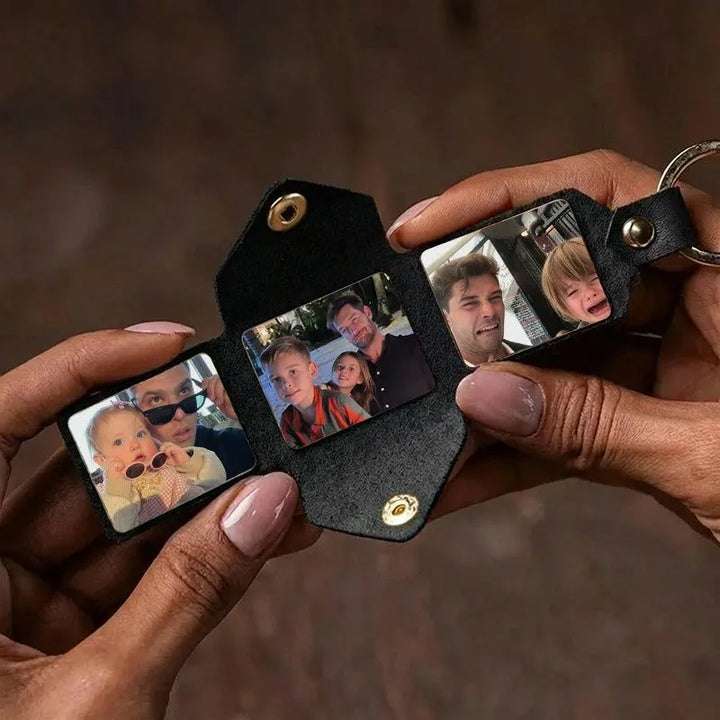 Personalized Photo Keychain Wallet – Custom Family Picture Keepsake Gift for Mom, Dad & Grandparents