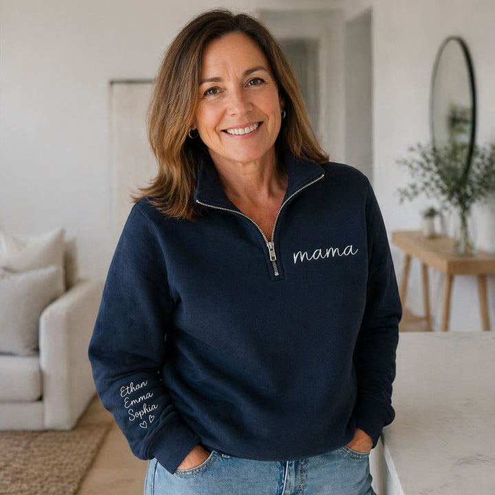 Personalized Mom Embroidered Sweatshirt Hoodie