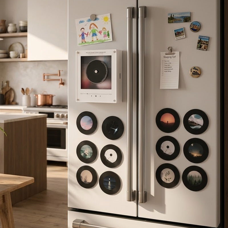 Magnetic Music Display – Customizable Rotating Album & Photo Frame