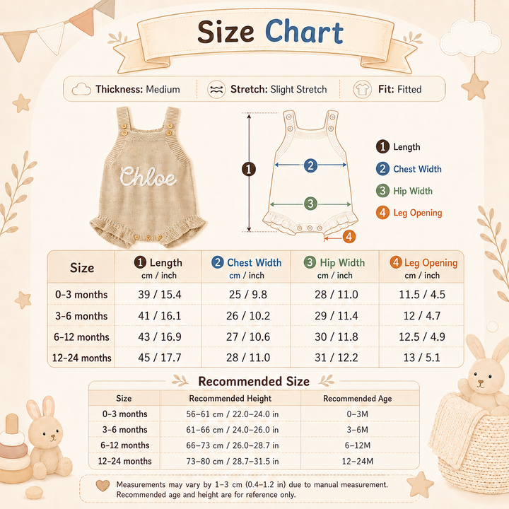 Personalized Hand-Embroidered Knit Baby Romper – Custom Name Baby Girl Outfit