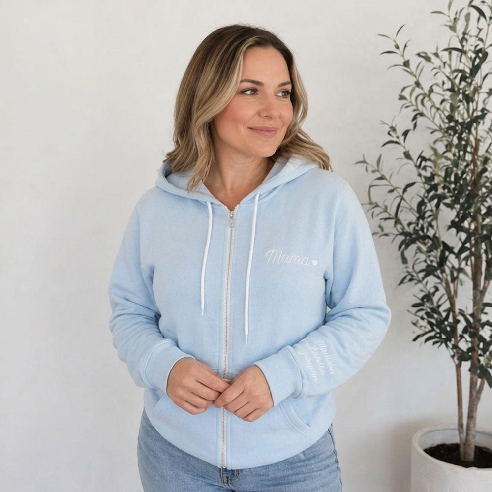 Personalized Mom Embroidered Sweatshirt Hoodie