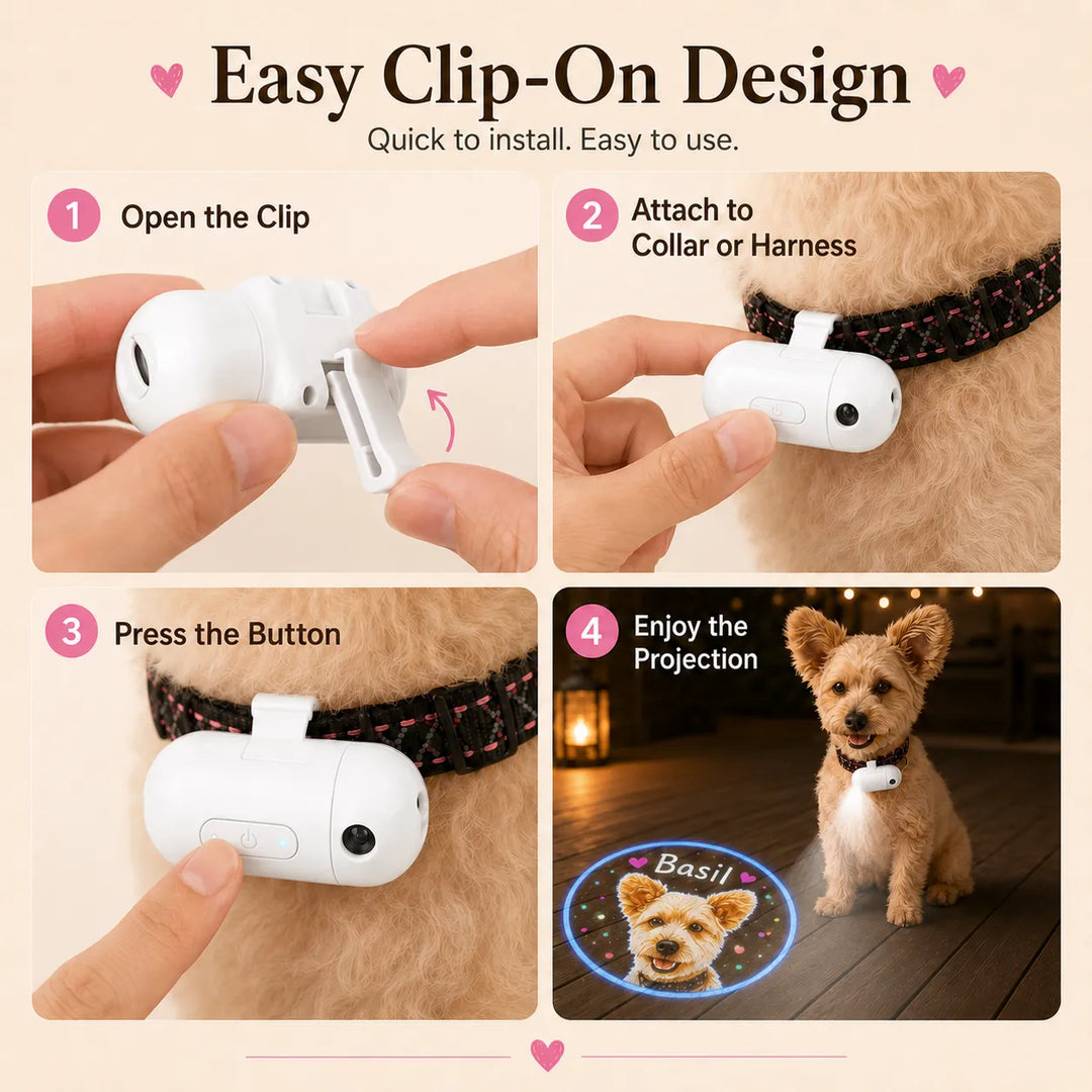 🐾 Personalized Pet Night Slide Projector Light – Custom Photo LED Glow