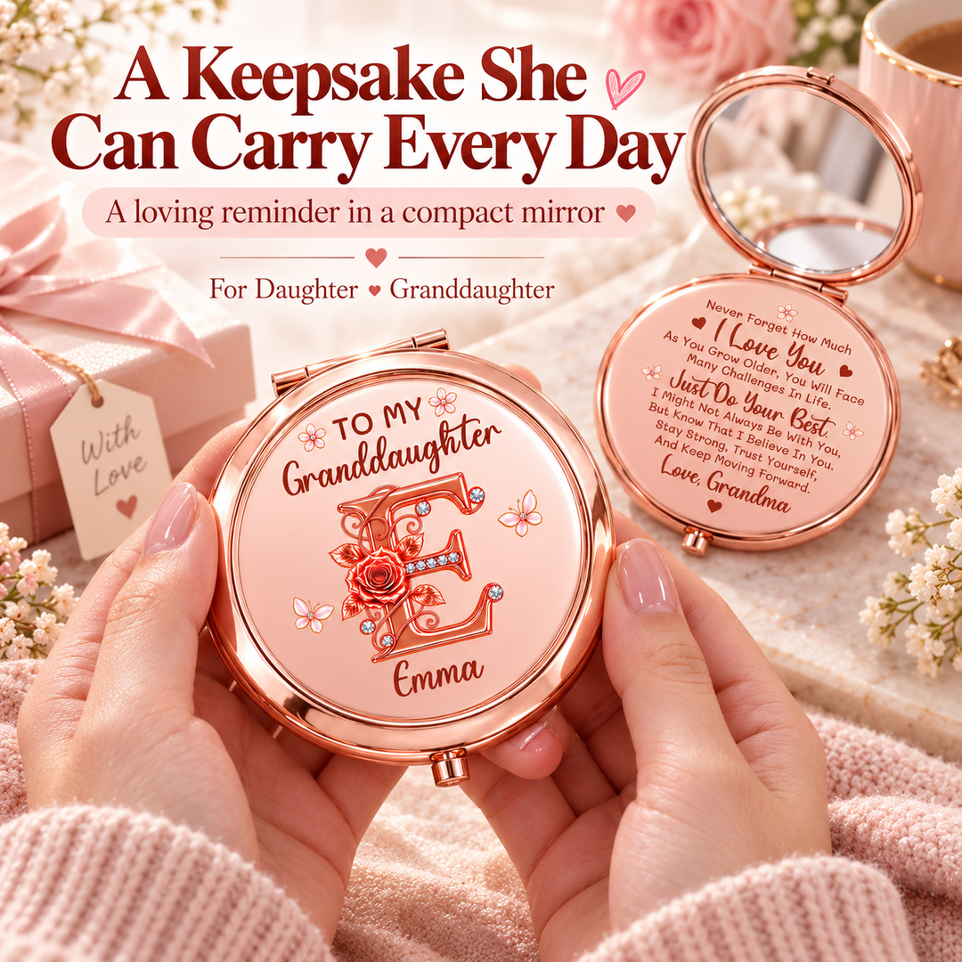 Just Do Your Best Pocket Makeup Mirror - Personalized Gifts for Daughter   Granddaughter
