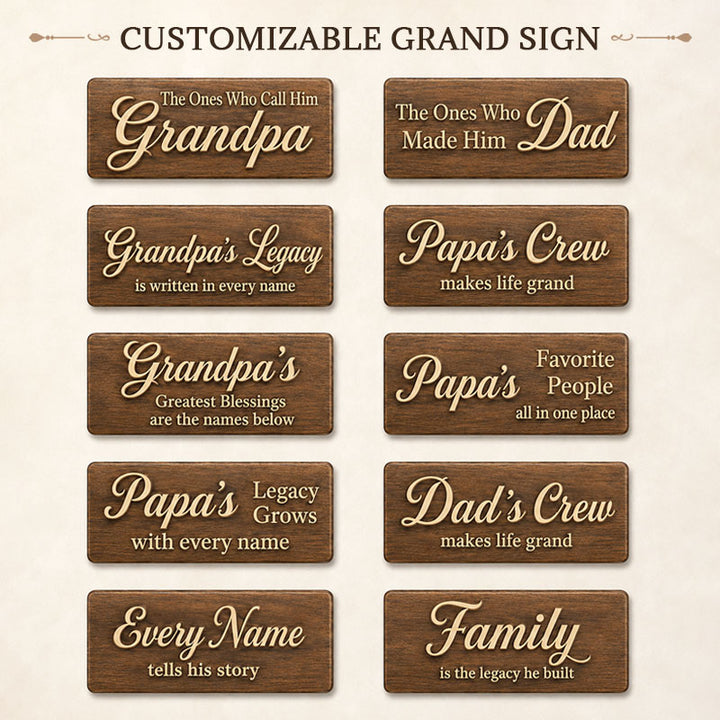 Personalized Grandpa Family Birthday Sign – Custom Father’s Day Gift with Grandkids Names & Birthdays
