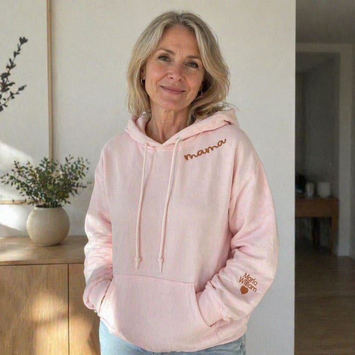 Personalized Mom Embroidered Sweatshirt Hoodie