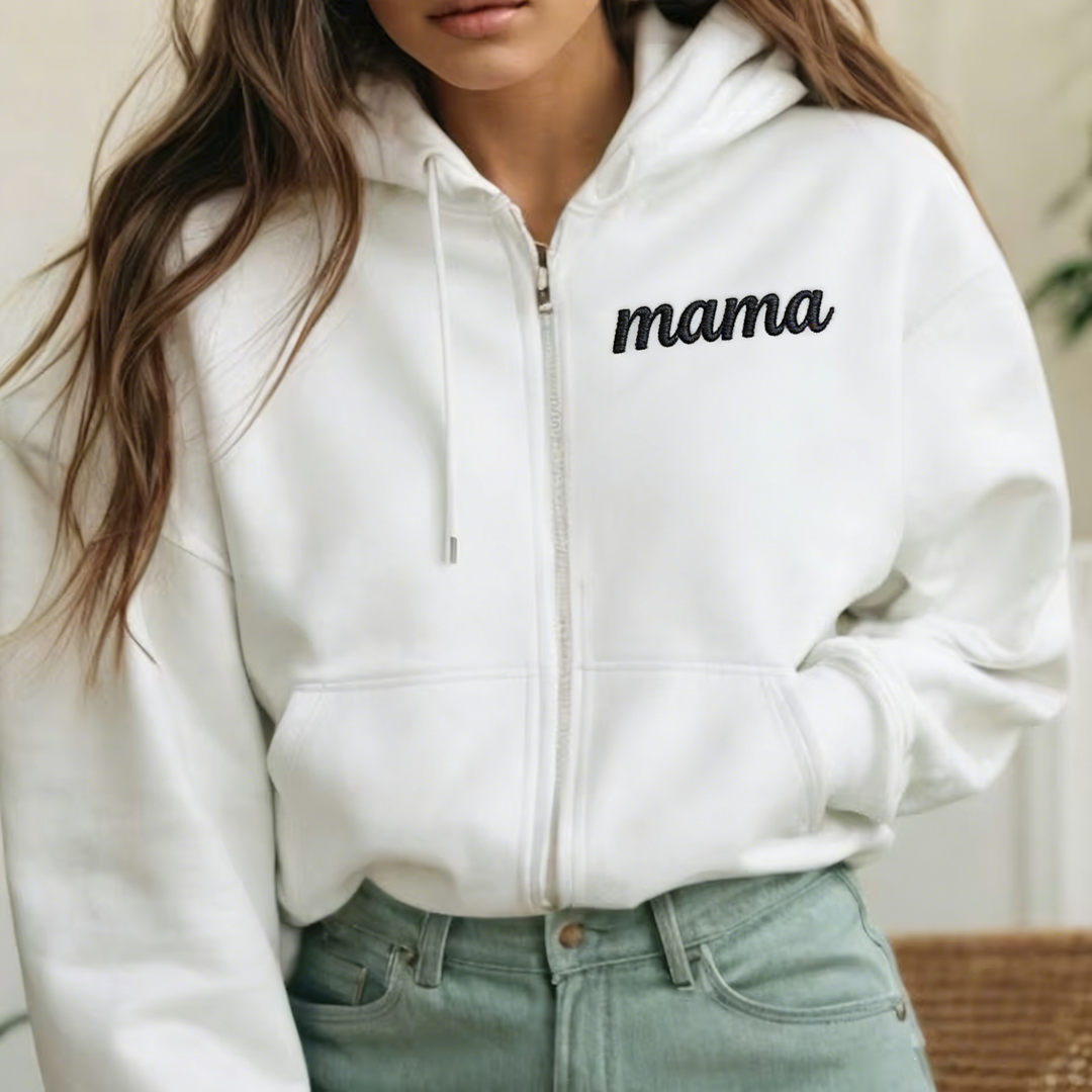 Personalized Mom Embroidered Sweatshirt Hoodie
