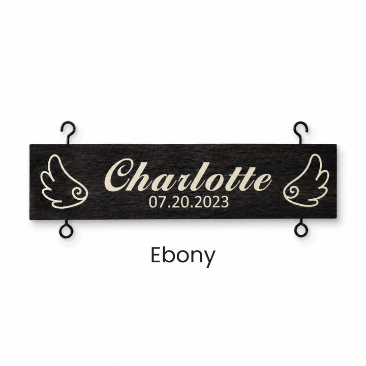 Memorial Add-On Name Slat | Angel Wing for a Child in Heaven