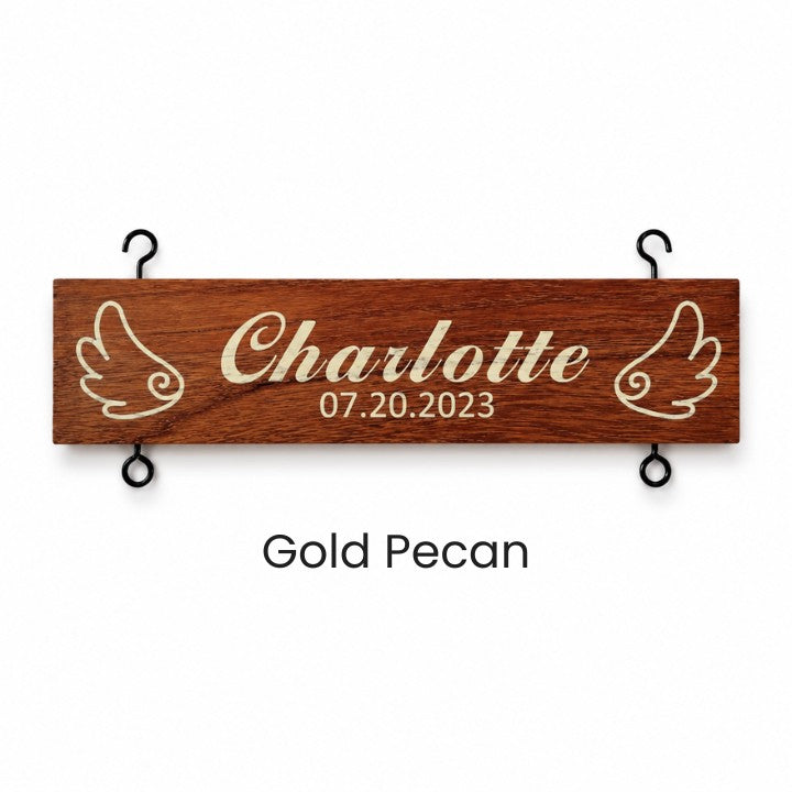 Memorial Add-On Name Slat | Angel Wing for a Child in Heaven