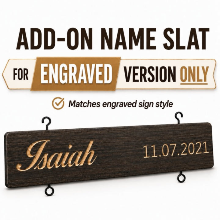 Add-On Name Slat for Grandkids Hanging Sign | Engraved Version