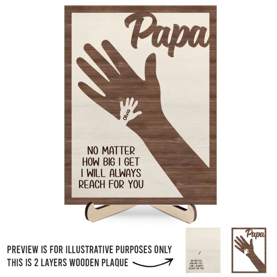 Custom Family Personalized Double Layer Wooden Sign with Stand - Father's Day Gift for Dad and Grandpa - Canvasgiftco
