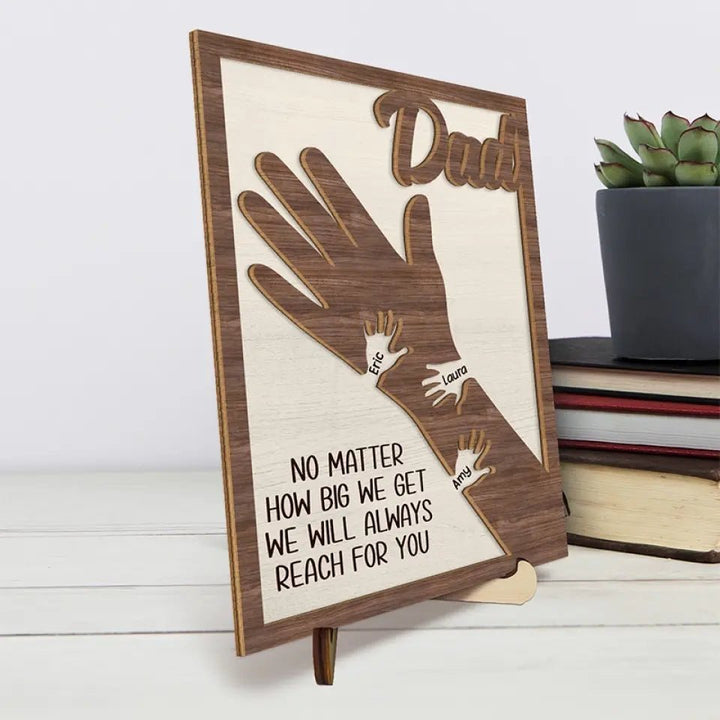 Custom Family Personalized Double Layer Wooden Sign with Stand - Father's Day Gift for Dad and Grandpa - Canvasgiftco