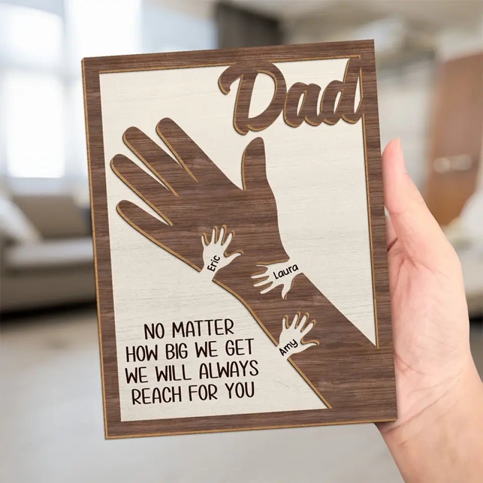 Custom Family Personalized Double Layer Wooden Sign with Stand - Father's Day Gift for Dad and Grandpa - Canvasgiftco
