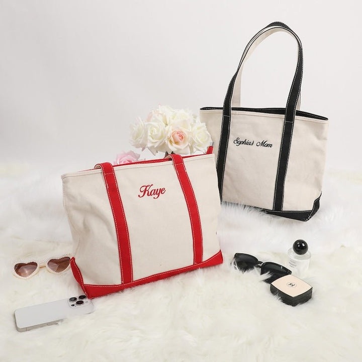 Custom Name Canvas Tote Bag - Canvasgiftco