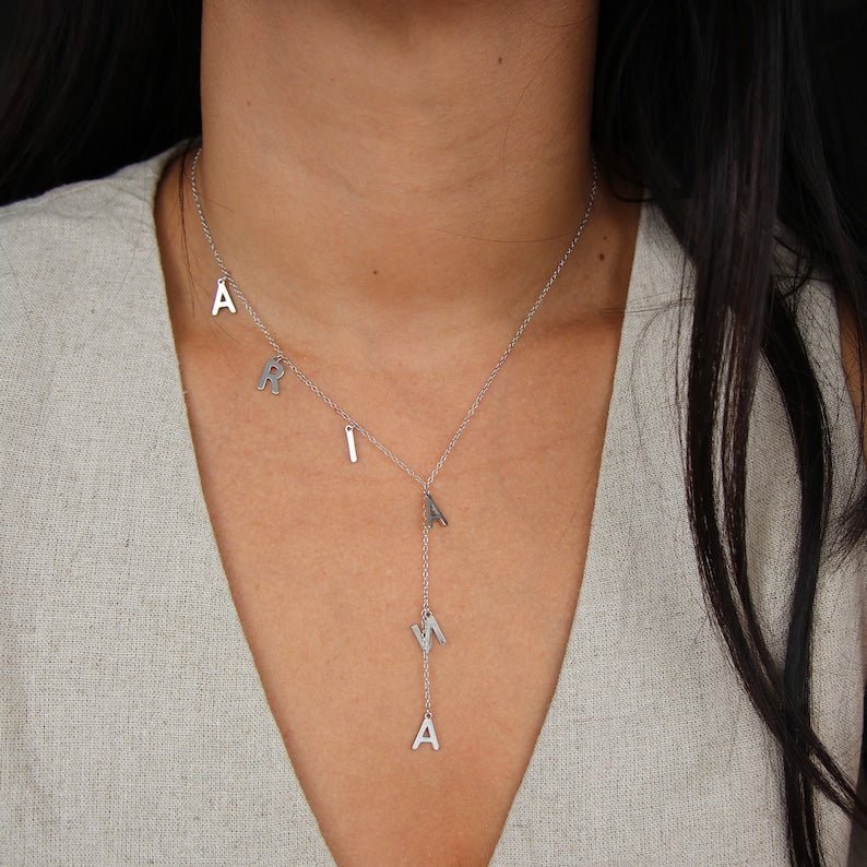 Custom Name Lariat Necklace - Canvasgiftco