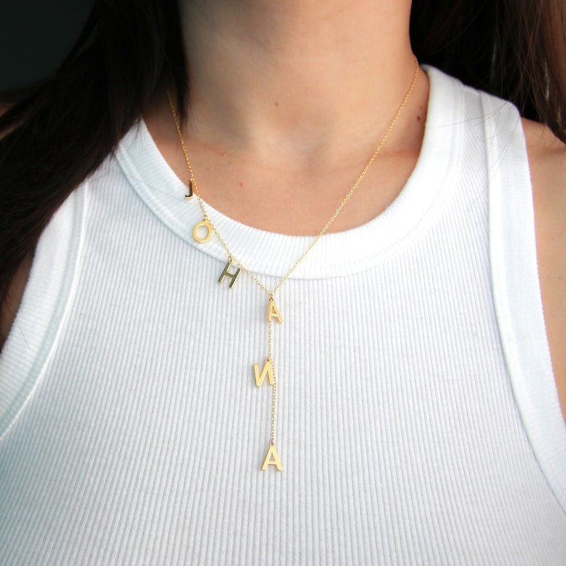 Custom Name Lariat Necklace - Canvasgiftco