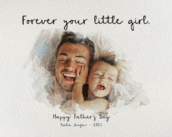 Customized Father's Day Photo Frame Gift from Wife And Daughter - Canvasgiftco