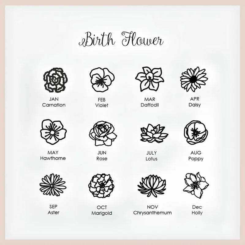 Dainty Birth Flower Necklace - Canvasgiftco