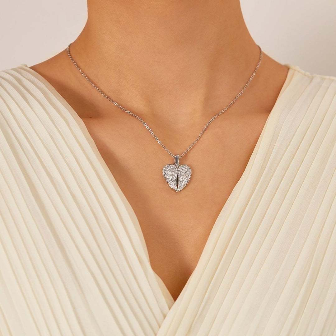 [Eternal Guardian] Angel Wings Memorial Necklace with Hidden Name - Canvasgiftco