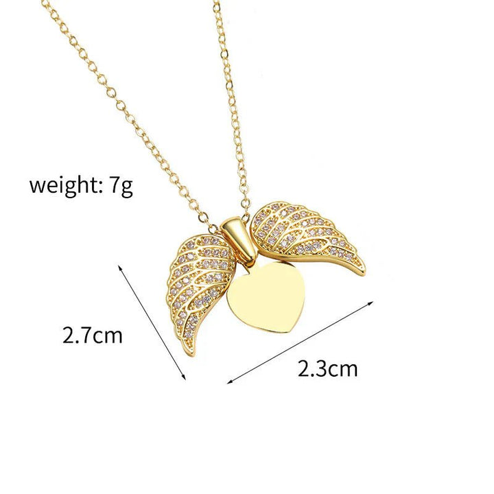 [Eternal Guardian] Angel Wings Memorial Necklace with Hidden Name - Canvasgiftco