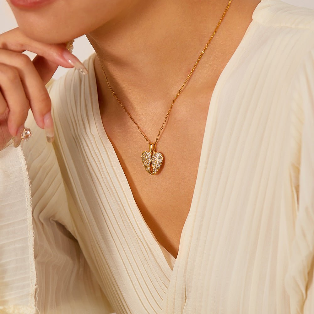 [Eternal Guardian] Angel Wings Memorial Necklace with Hidden Name - Canvasgiftco