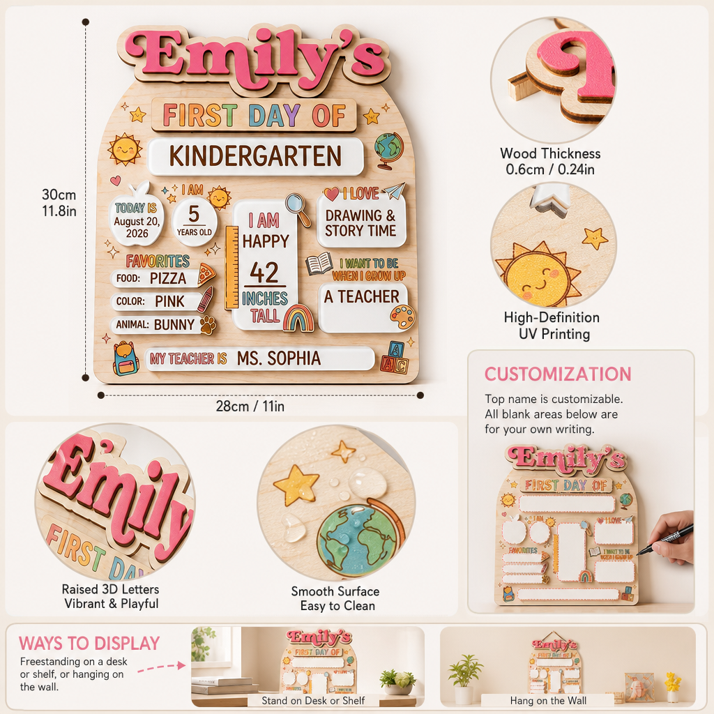 Reusable Personalized First & Last Day of School Board