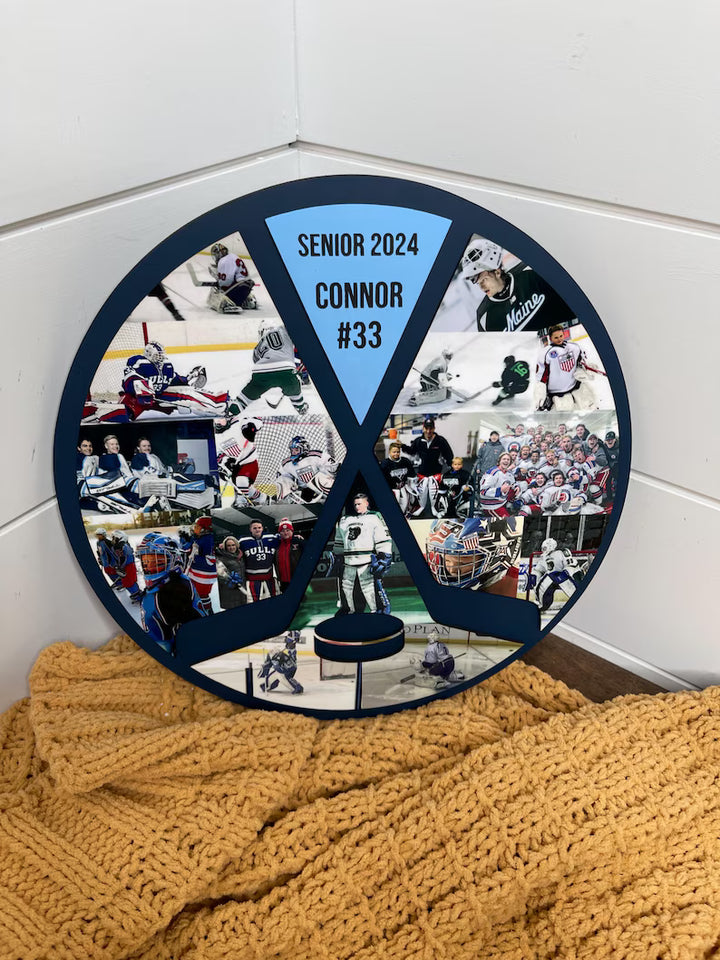 Personalized Sports Photo Wood Sign – Custom Pine Wood Keepsake