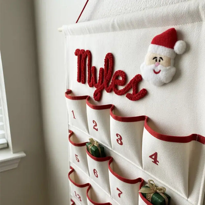 Personalized Christmas Advent Calendar  – 24-Pocket Wall Hanging