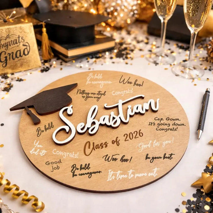 "Class of 2026" Graduation Wooden Signature Board – The Yearbook Alternative