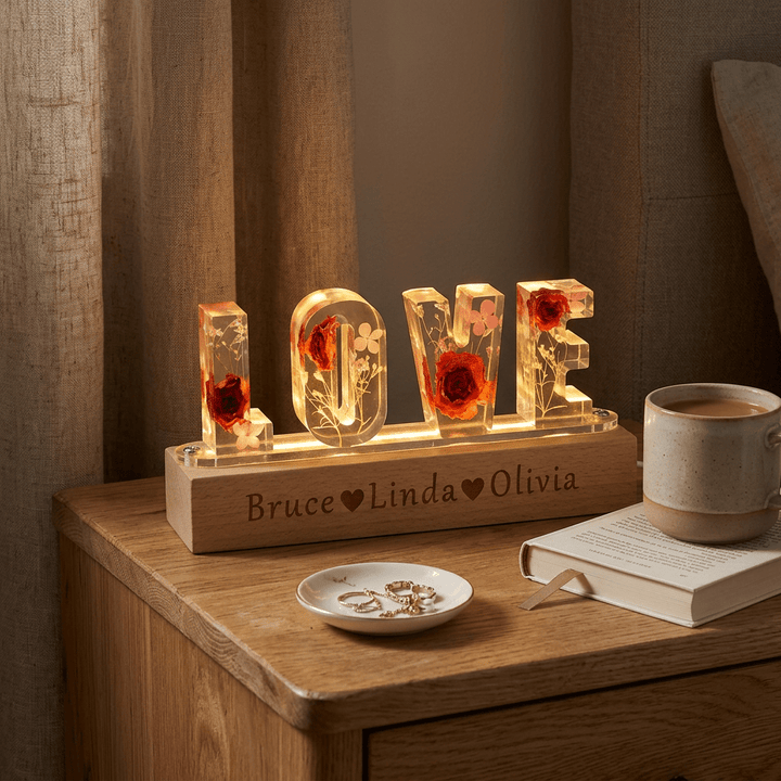 "Mom's Glow" Personalized Mother's Day Night Light - Handmade - Canvasgiftco