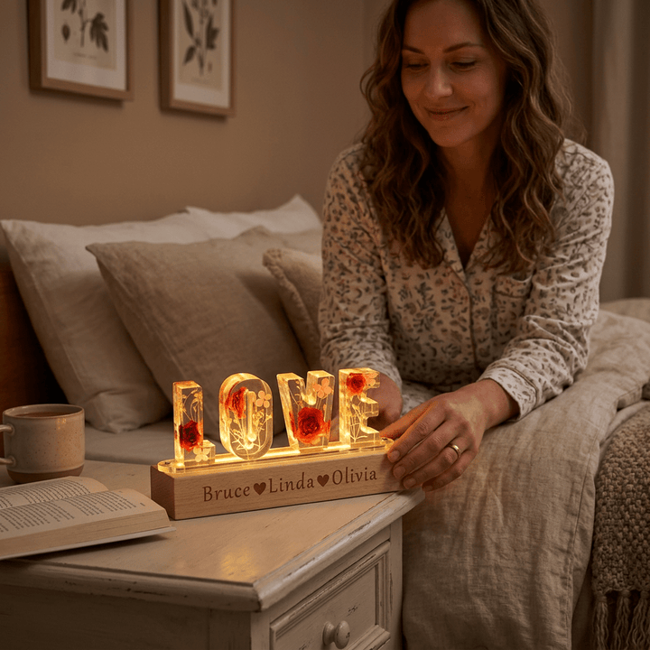 "Mom's Glow" Personalized Mother's Day Night Light - Handmade - Canvasgiftco