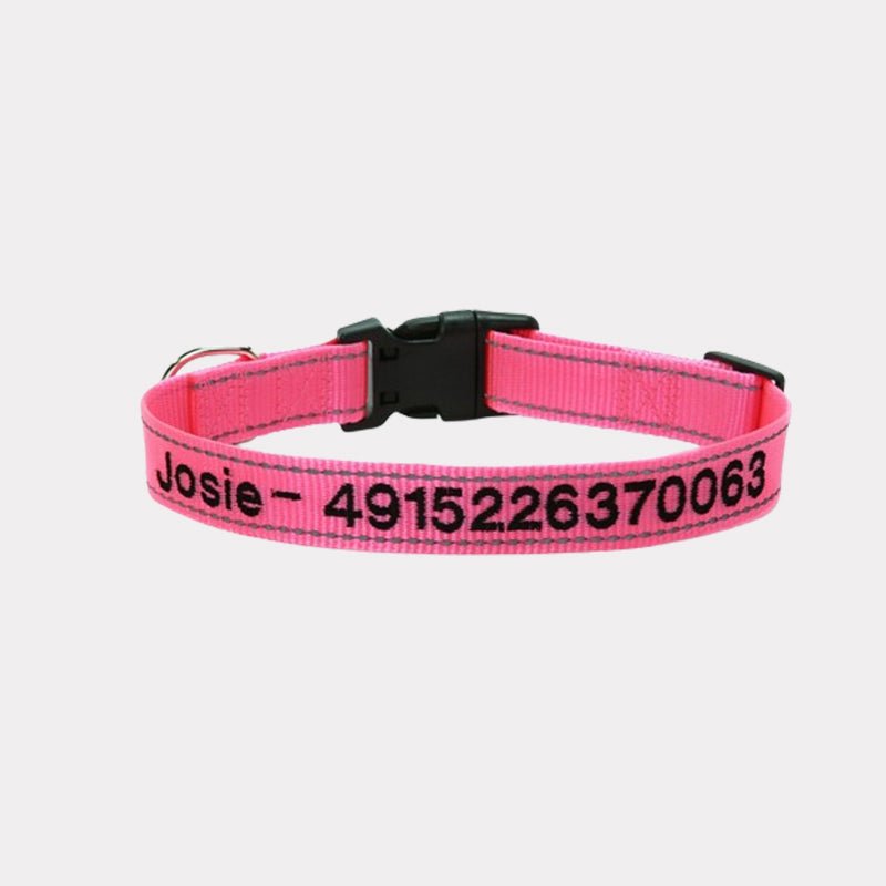 Personalized Adjustable Reflective Strip Dog Collar - Canvasgiftco