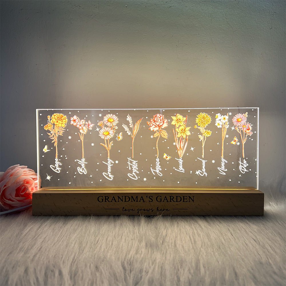 Personalized birthday flower night light, the best gift for mom on Mother's Day - Canvasgiftco
