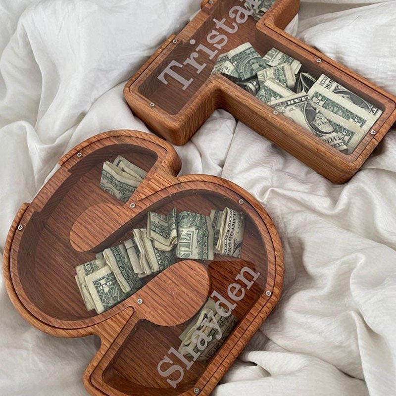 Personalized Boys/Girls Piggy Bank - Wood Gift For Kids - Canvasgiftco