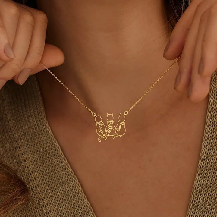 Personalized Cat Name Necklace - Surprise Gift for Cat Lovers - Canvasgiftco