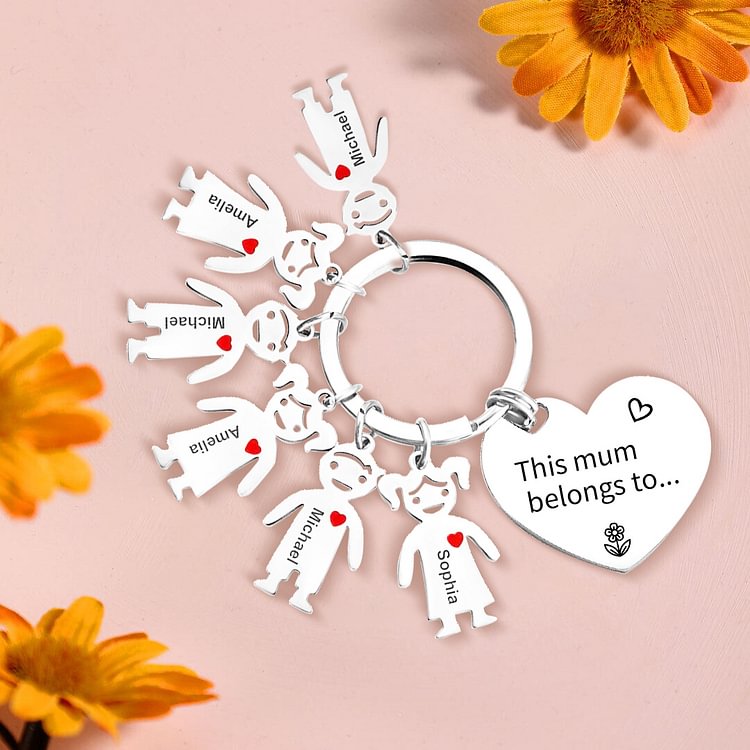 Personalized Children's Pendant Keychain - Gift For Mom - Canvasgiftco