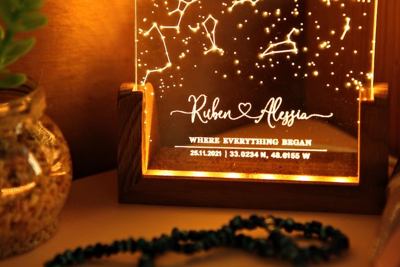 Personalized Constellation Chart Lamp - Gift for Boyfriend / Girlfriend - Canvasgiftco