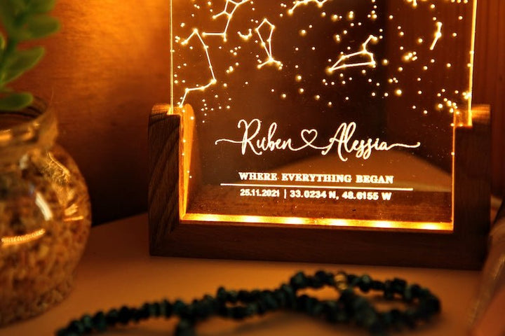 Personalized Constellation Chart Lamp - Gift for Boyfriend / Girlfriend - Canvasgiftco