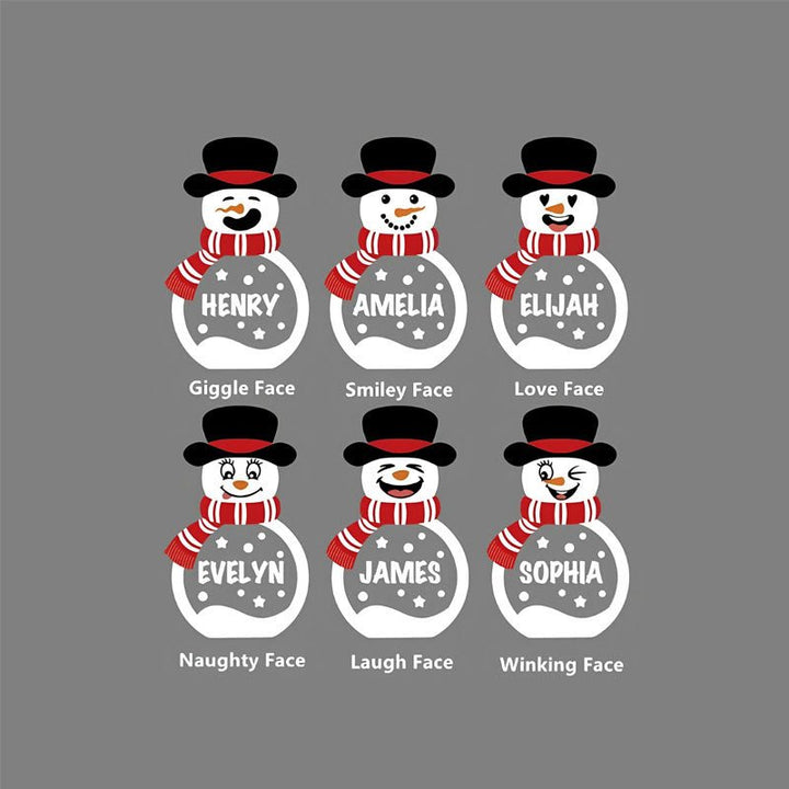 Personalized Cute Snowman LED Light Wooden Ornament - Canvasgiftco