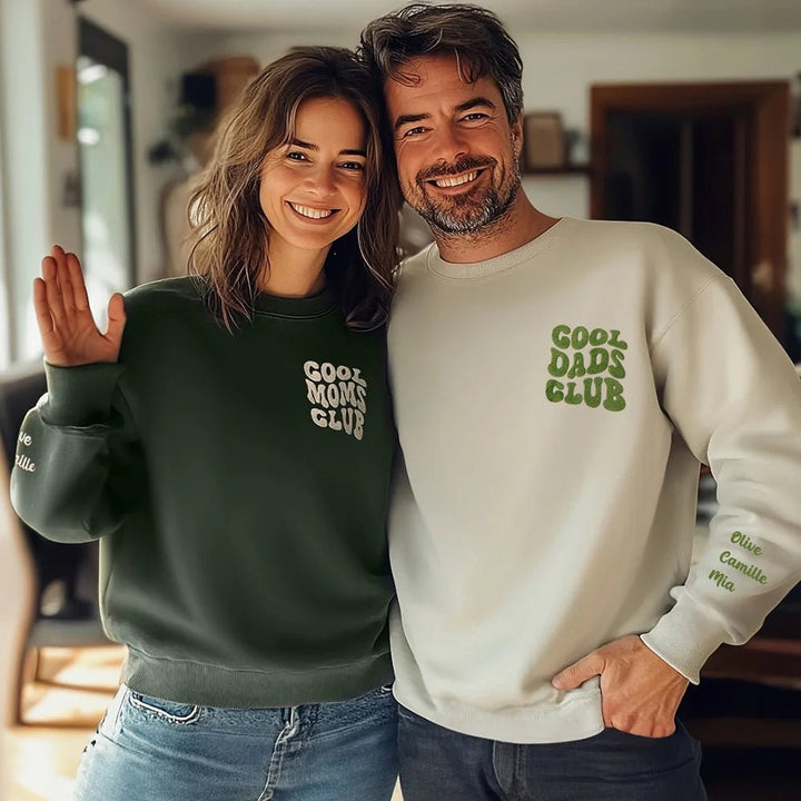 Personalized Embroidered Cool Moms Dads Sweatshirt - Canvasgiftco