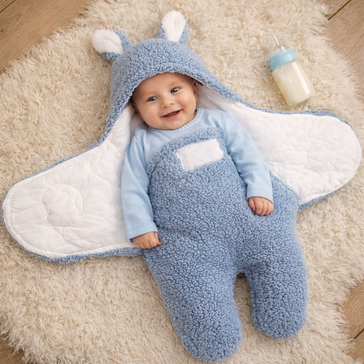 Personalized Embroidered Name Bunny Baby Swaddle – Warm, Comfortable, and Easy to Use - Canvasgiftco