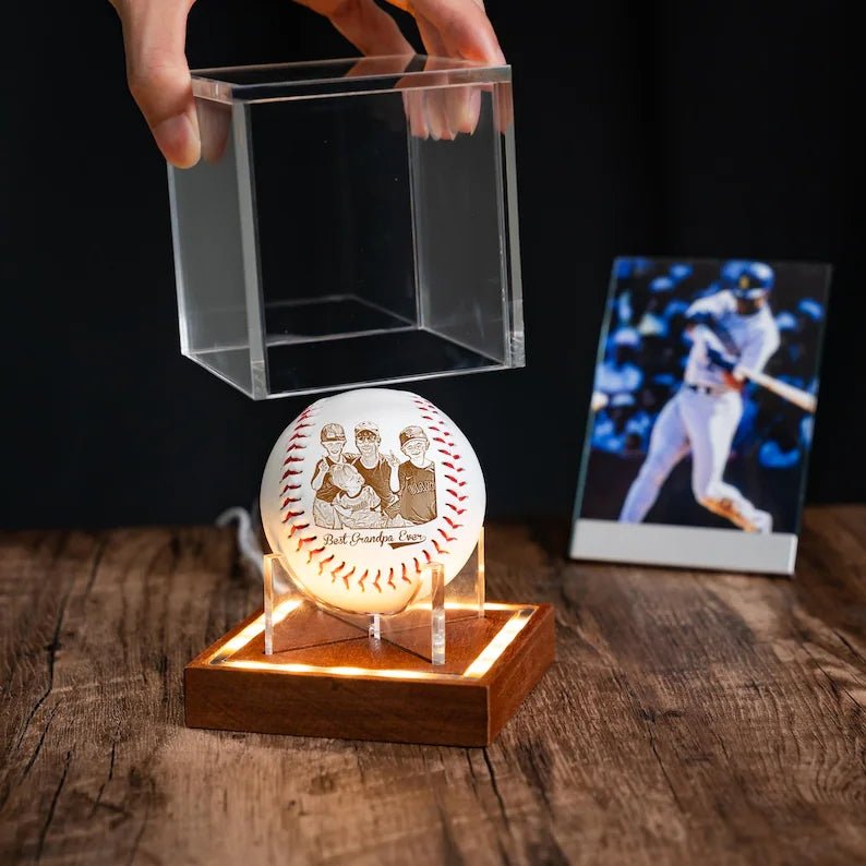 Personalized Father's Day Gift – Engrave Your Favorite Photo on Baseball Balls - Canvasgiftco