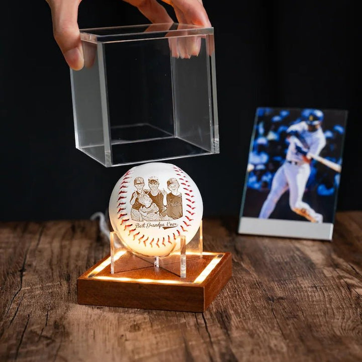 Personalized Father's Day Gift – Engrave Your Favorite Photo on Baseball Balls - Canvasgiftco